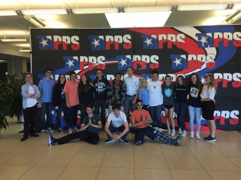 The TAPPS competitors stand for a group picture in the convention center where the competition was held.
