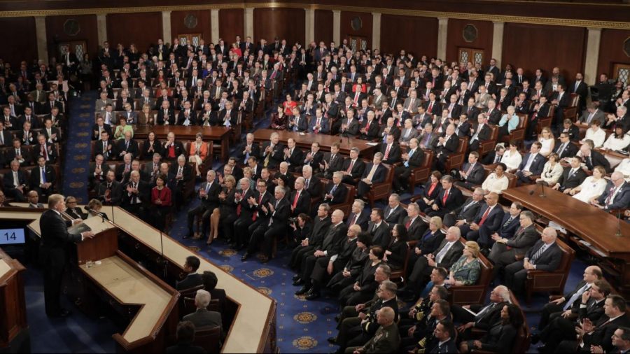 The State of the Union address being given, January 30, 2018