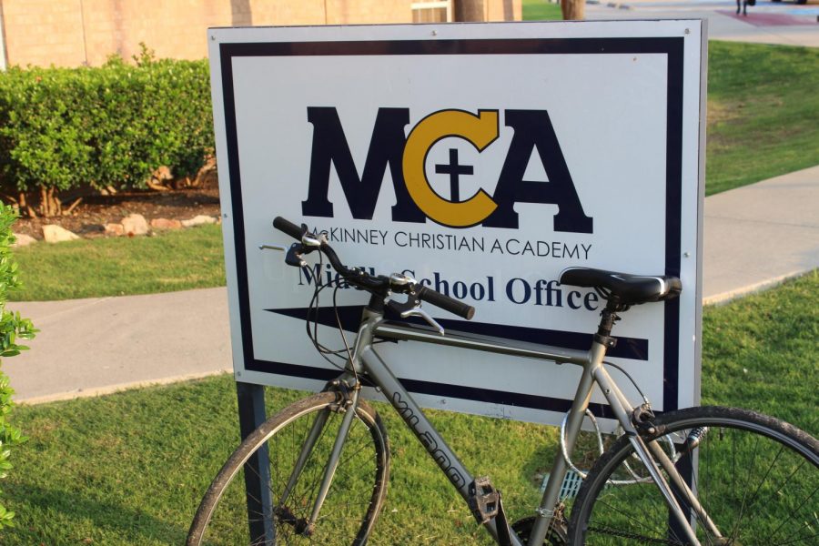 Eighth grader Paul Yu rides his bike to school everyday.