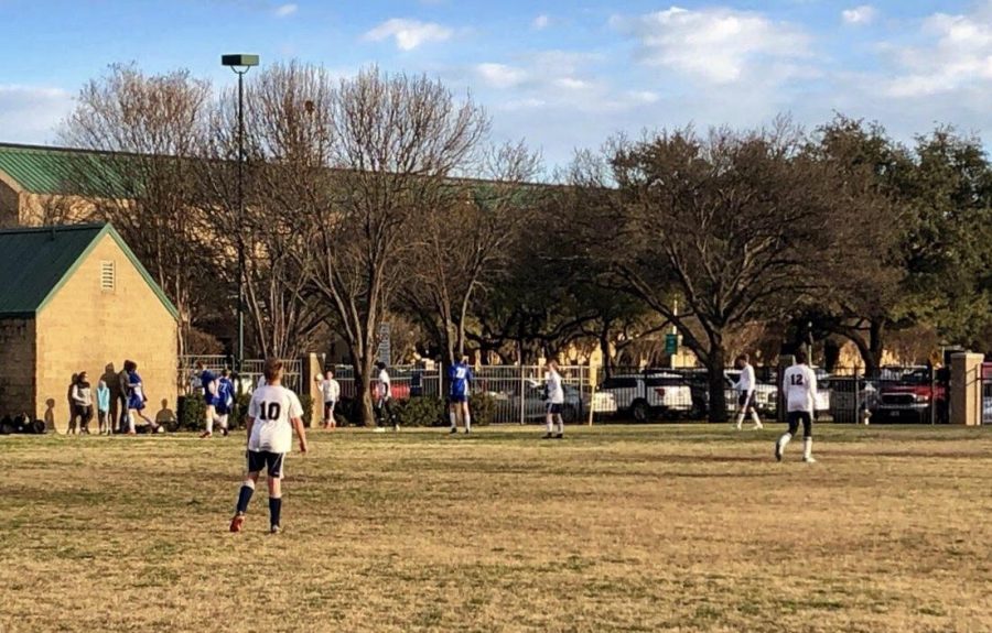 The Mustangs use a throw in to re-adjust their positioning on the field. During a soccer game, every second of play needs to be used progressively to prevent possible loose balls and breakaways.