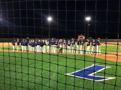 Varsity Baseball gets ready to start the game against Pantego.