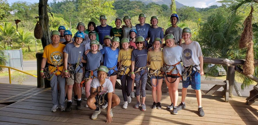 Mission team before going on a zip line canopy tour