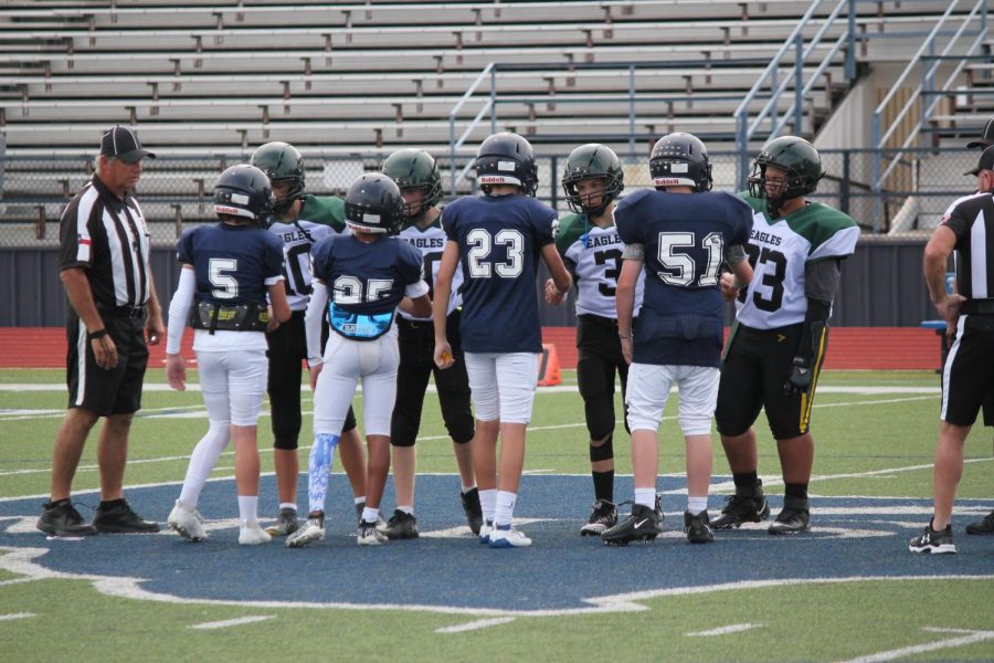 Captains meeting before the game.