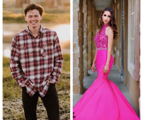 On the left is senior Brayden Barker and on the right is senior Sydney Wible.