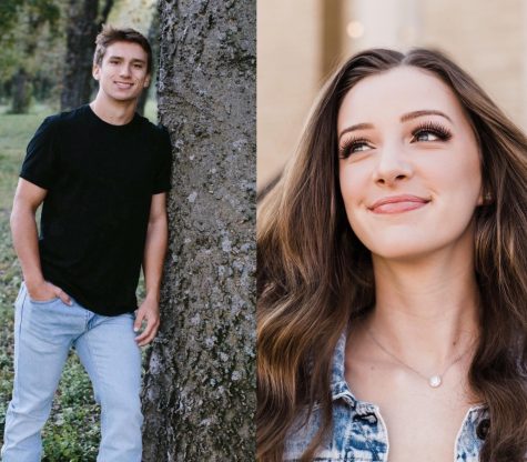 On the left is senior Harrison Bailey and on the right is senior Caitlin Cooper.