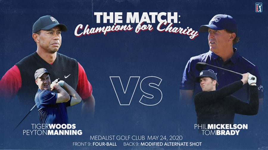 Tiger and Peyton Manning face off against Phil  and Tom Brady