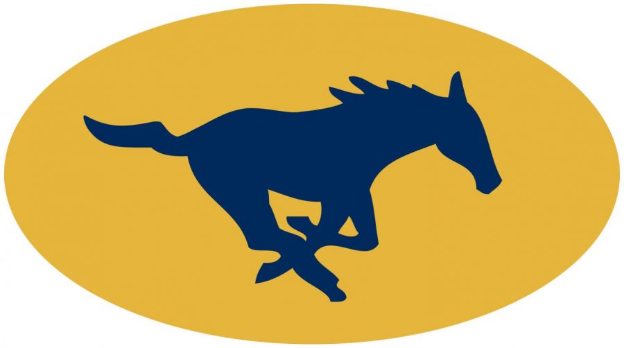 The Mckinney Christian Mustang logo.
