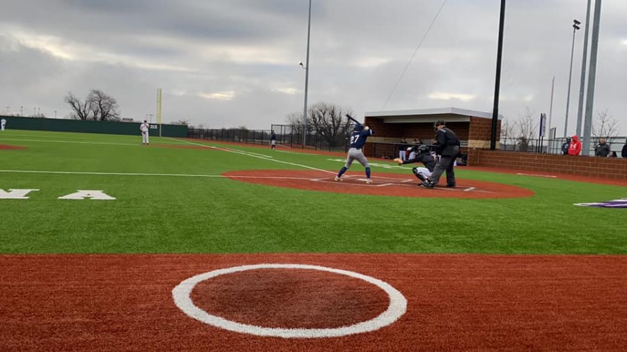 Senior Jake Gerardis looking to get a hit during his time at bat.