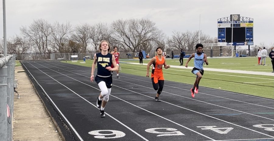 Mustangs compete in their first outdoor meet of the season. 