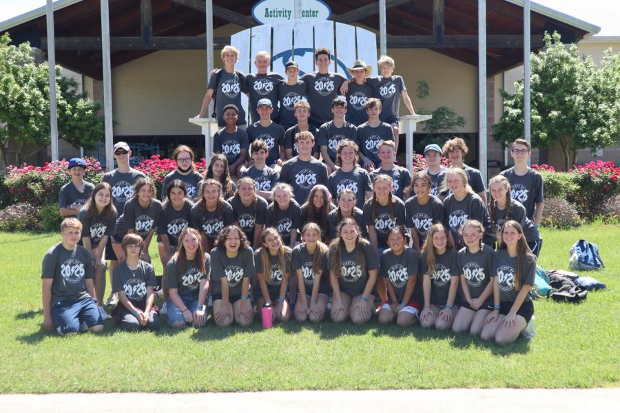 The class of 2025 pose for a picture at Sky Ranch Retreat. 