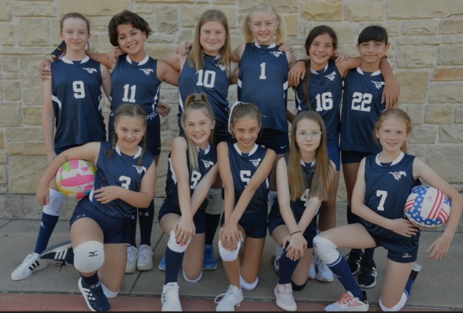 Fifth 
Grade girls posing before a game.