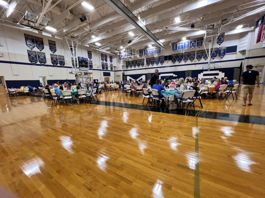 Parents and students enjoying the night at Bingo Night.