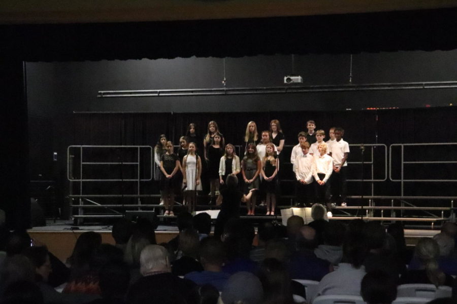 The 6th grade performs at the Fall Concert.