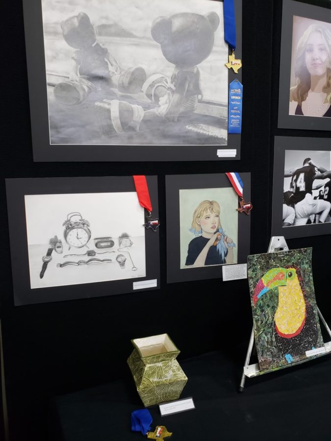Artwork from MCA students is showcased.