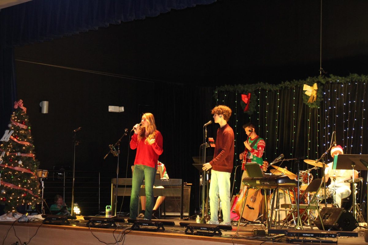 Sophomore Wyatt Neale and Sophomore Sadie Blake perform Last Christmas