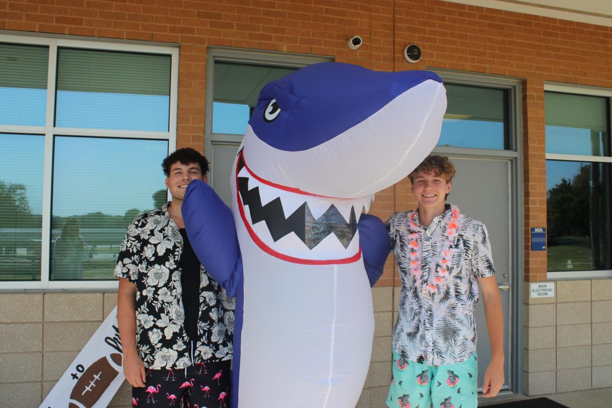 Juniors Daniel Seeley, Kolton Kuykendall, and Ben Thomas pose for a picture on Hollywood day.