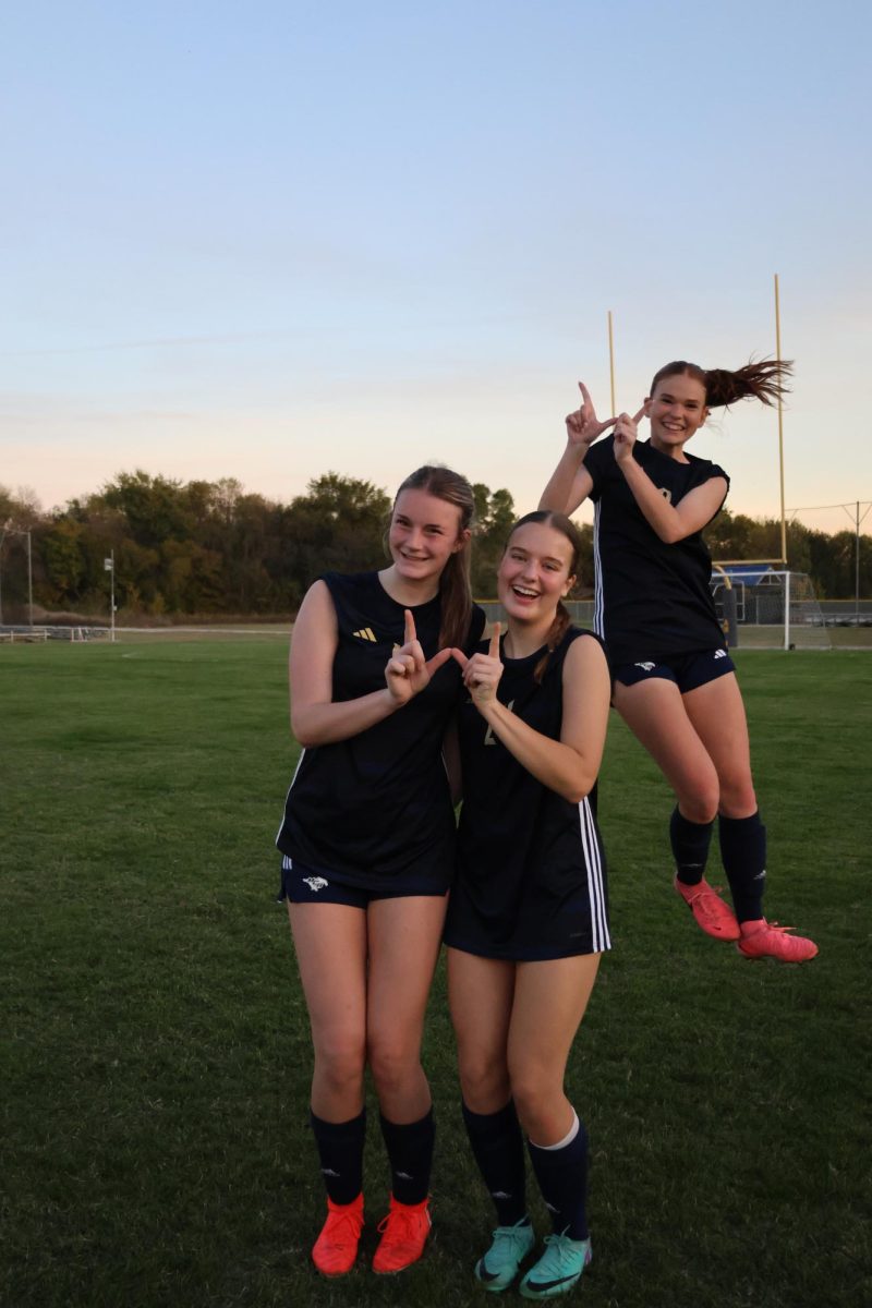 Juniors smile after the big win.