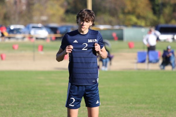 Jackson Dover Smith Showing off the jersey mid game