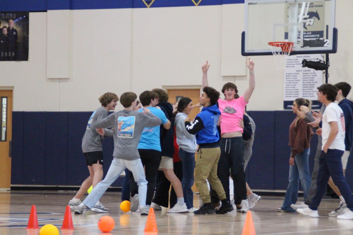 Sophomore boys celebrate after winning championship.