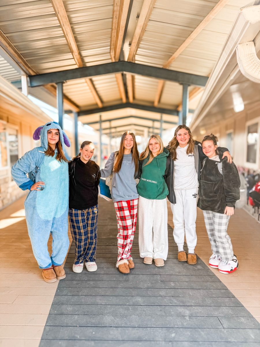 Freshman girls enjoy a day in their pj's.