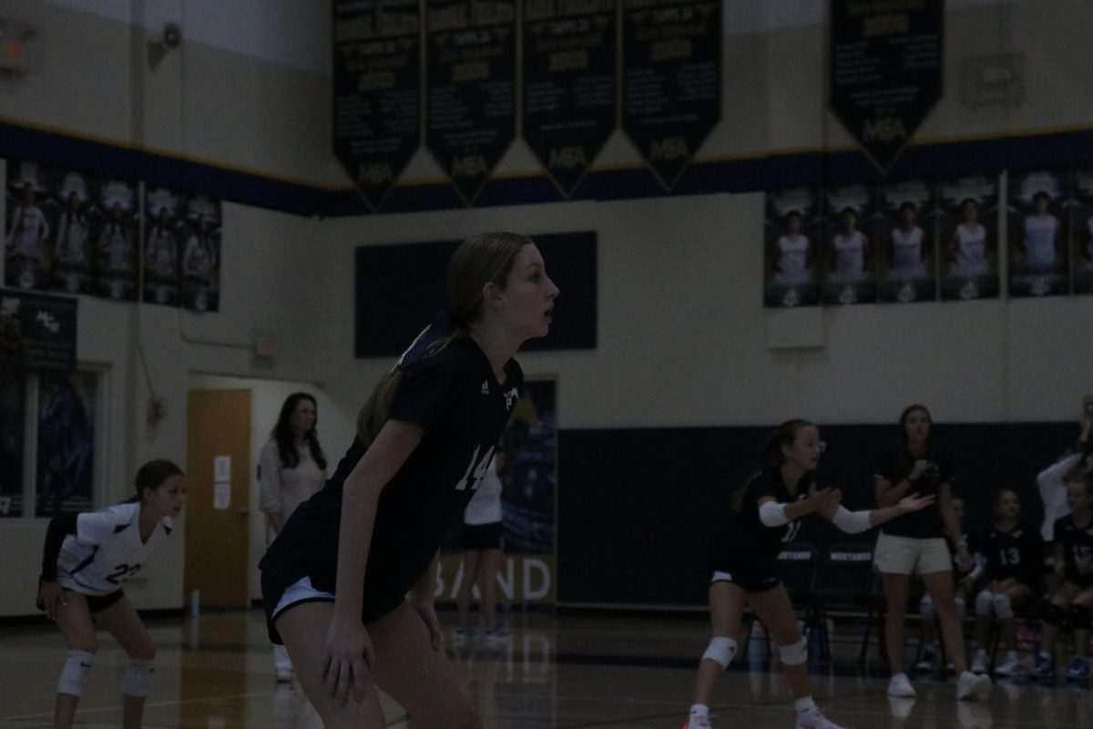 Eighth grader Taylor Vineyard is focused on the play about to happen.