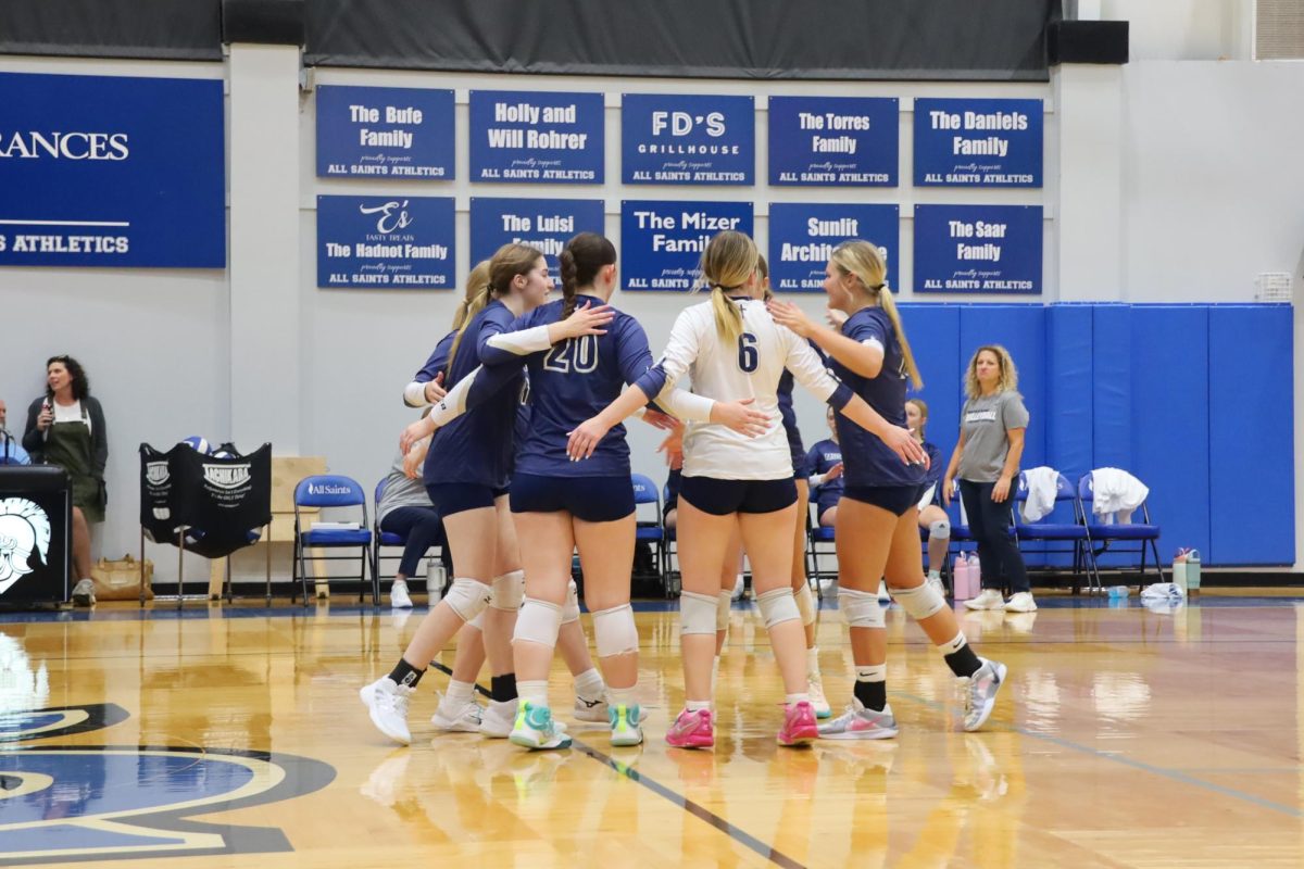 Jv lady stangs in huddle 