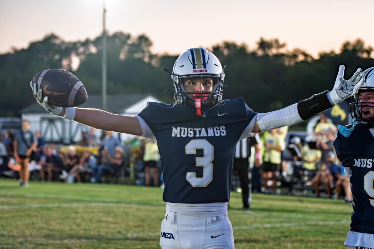 Harry Thompson Celebrating his first touchdown of the game 