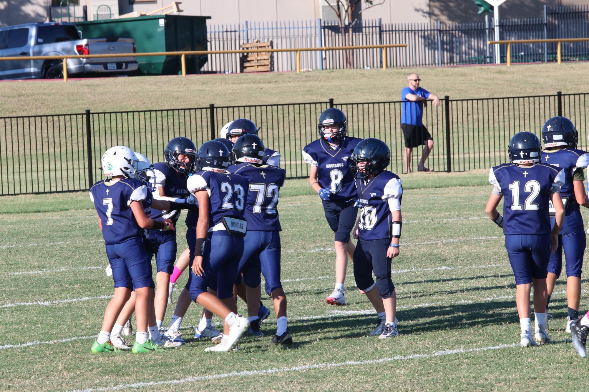 Middle School Mustang Football Plays Against Shelton