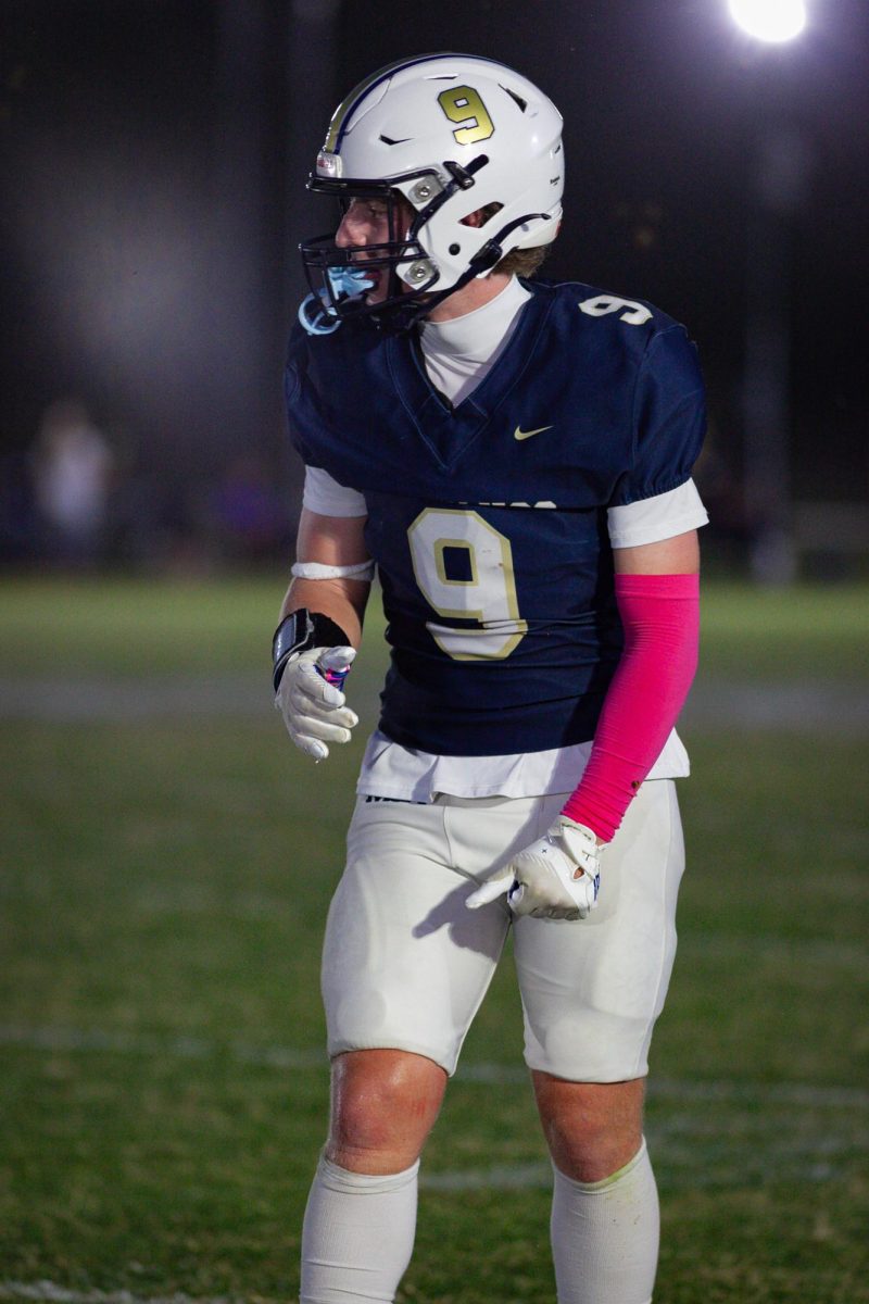 Chase Bruegel getting ready for the play 