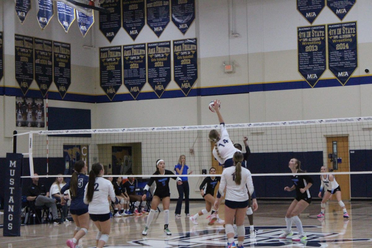 Senior Sadie Blake gets a massive kill from the middle.