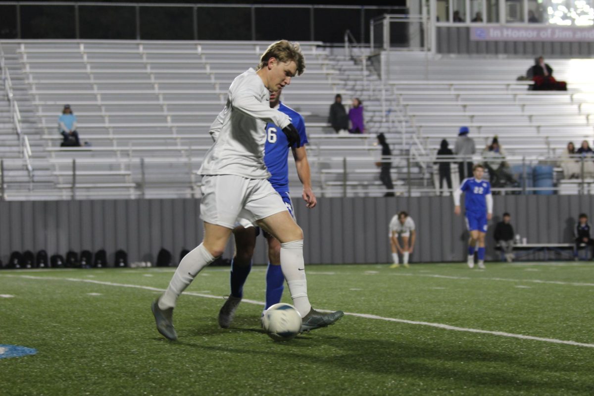 Senior Hutson Clayton fights for the ball. 
