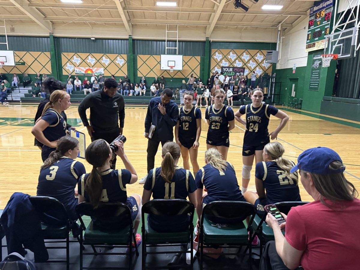 Team gathers for huddle to discuss game plan. 