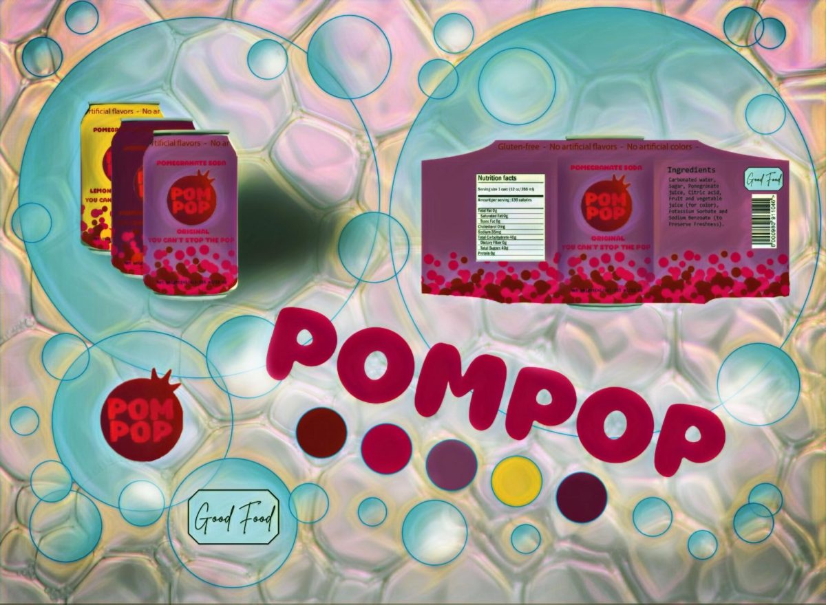 Freshman, Cole Huffman's, first-place artwork in communication design. 