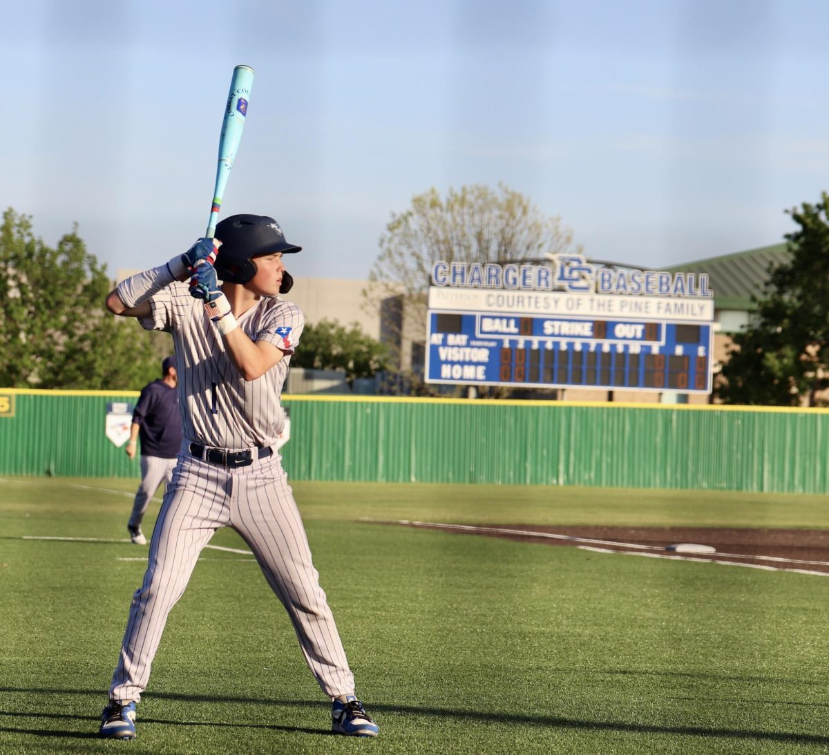 Sophomore, Cal Miller, steps up to bat